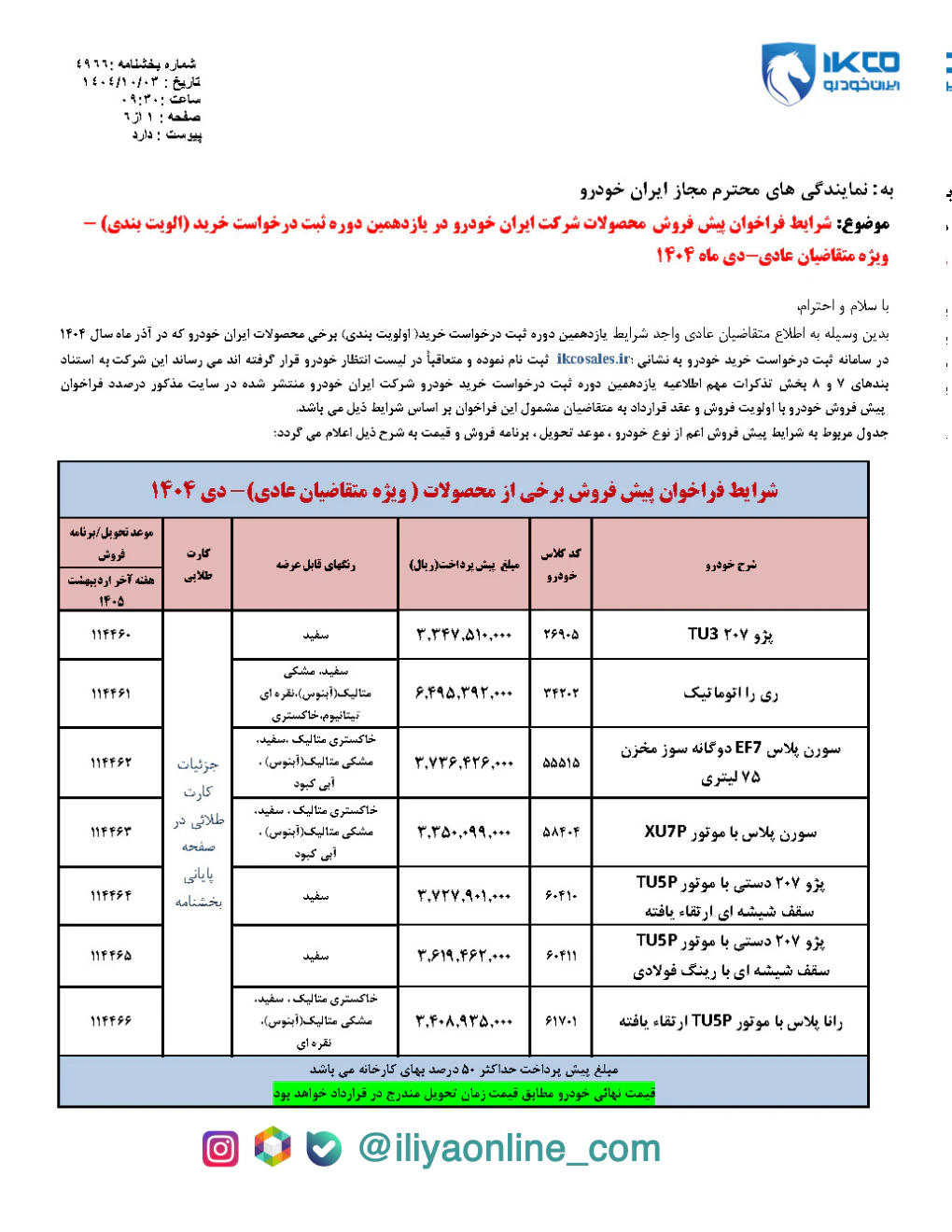 تصویر جدول بخشنامه 4965